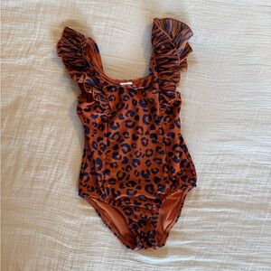 Cat & Jack 3T Leopard Print Ruffle Swimsuit